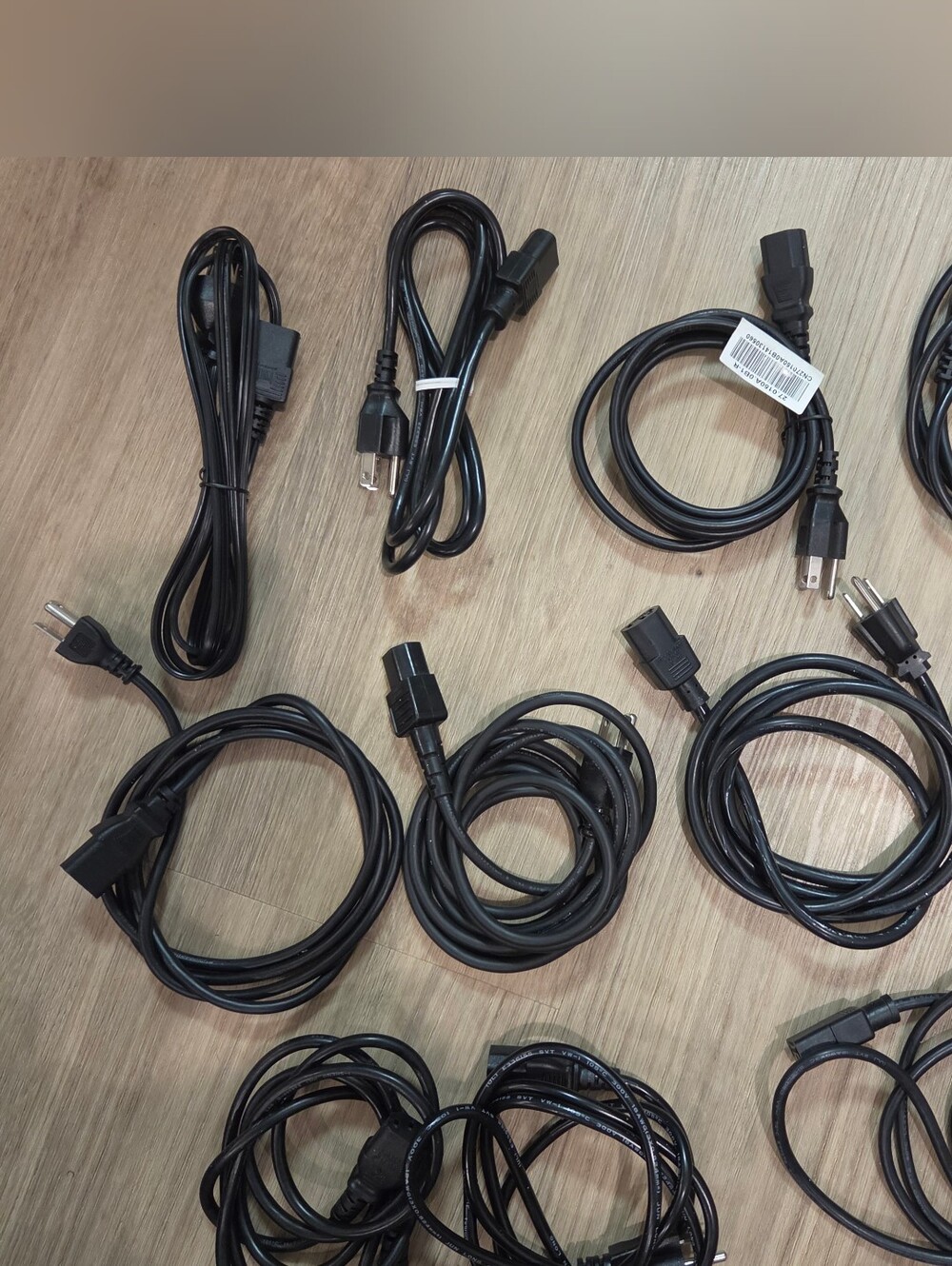 Lot Of 11 10A-125V Power Cords. Various Brands & Lengths. New & Used, Untested.